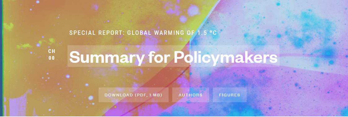 I moniti del “Summary for Policymakers” dell’IPCC