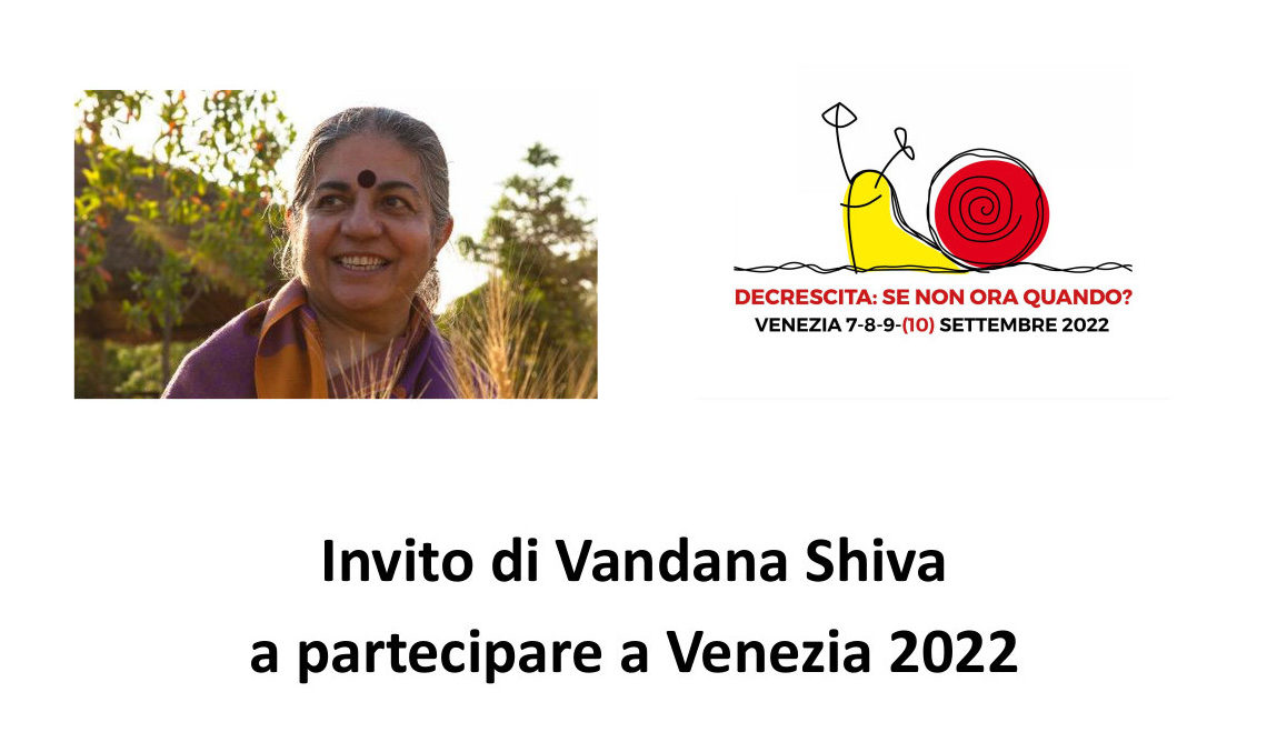 Invito di Vandana Shiva per  Venezia 2022